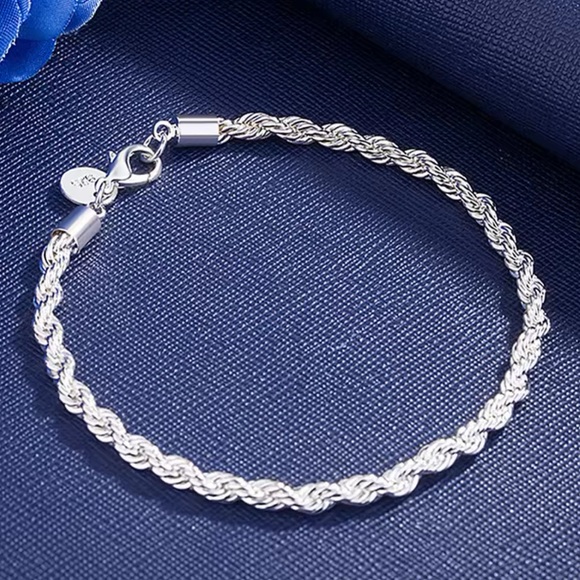 Sterling Silver Twist Rope Bracelet - Picture 1 of 1